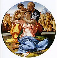 The Holy Family with the Infant John the Baptist, 1503, michelangelo