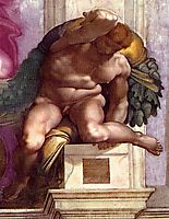 Ignudo, c.1509, michelangelo