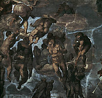 The Last Judgement: detail: 3, 1541, michelangelo