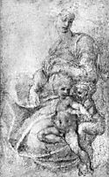 Madonna, Child and St John, 1520-1530, michelangelo