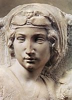 Madonna, Tondo Pitti: detail: 1, 1504-1505, michelangelo