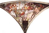 Sistine Chapel Ceiling: The Brazen Serpent, 1511, michelangelo