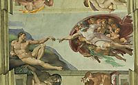 Sistine Chapel Ceiling: Creation of Adam, 1510, michelangelo
