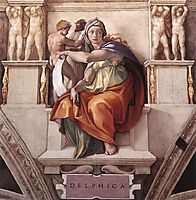 Sistine Chapel Ceiling: The Delphic Sibyl, 1509, michelangelo