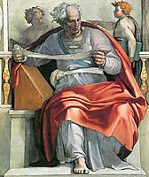 Sistine Chapel Ceiling: The Prophet Joel, 1512, michelangelo