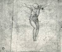 Study for a Christ on the Cross, 1546-1558, michelangelo