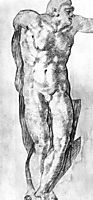 Study of a Nude Man, michelangelo