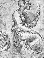 Study of a Seated Woman, michelangelo