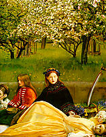 Apple Blossoms, Spring, detail 1, 1856-1859, millais