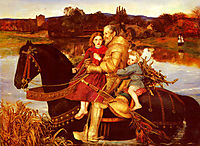 A Dream of the Past: Sir Isumbras at the Ford, 1857, millais