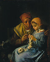 The Knitting Lesson, 1869, millet