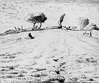 Landscape Hillside in Gruchy, Normandy, 1869-1870, millet