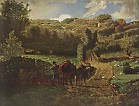 Manor farm Cousin in Greville, 1855, millet