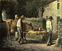 Peasants Bringing Home a Calf Born in the Fields, 1864, millet