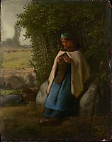 Shepherdess Seated on a Rock, 1856, millet