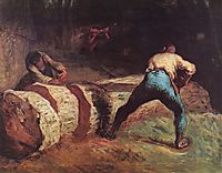 The Wood Sawyers, 1852, millet