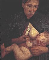 Breast feeding mother, modersohnbecker