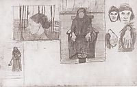 Composition sketch for Seated Old, 1898, modersohnbecker