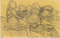 Five children on the edge of the meadow, 1903, modersohnbecker