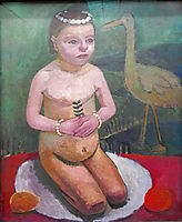 Girl with Stork, 1907, modersohnbecker