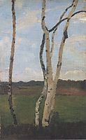 Landscape with Birch trunks, c.1901, modersohnbecker