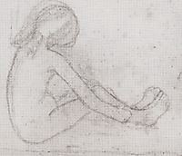 Nude girl sitting on the floor, 1904, modersohnbecker