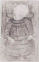Seated child in an Armchair , 1902, modersohnbecker