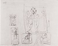 Sketch with six figure compositions, modersohnbecker