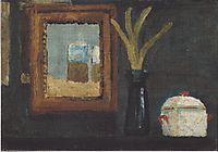 Still life with sugar bowl and hyacinth in a glass, c.1905, modersohnbecker