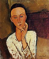 Lunia Czechowska with her left hand on her cheek, 1918, modigliani