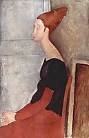 Portrait of Jeanne Hebuterne in dark clothes, 1918, modigliani