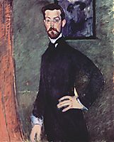 Portrait of Paul Alexandre Against a Green Background, 1909, modigliani