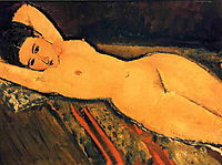 Reclining nude with Arms Folded under Her Head, 1916, modigliani