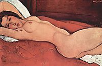 Reclining nude with folded arms behind the head, modigliani