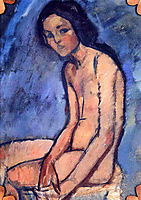 Seated nude, 1909, modigliani