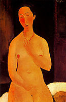 Seated nude with Necklace, 1917, modigliani