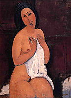 Seated nude with a Shirt, 1917, modigliani