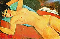 Sleeping Nude with Arms Open (Red Nude), 1917, modigliani