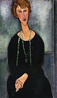 Woman with a Green Necklace (Madame Menier), 1918, modigliani