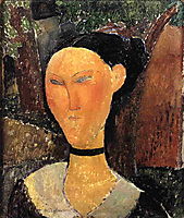 Woman with Velvet Ribbon (The Black Border), 1915, modigliani