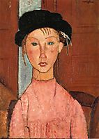 Young Girl in Beret, 1918, modigliani