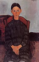 A Young Girl with a Black Overall, 1918, modigliani