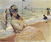 Camille on the Beach at Trouville, 1870, monet