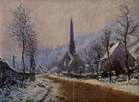 Church at Jeufosse, Snowy Weather, 1893, monet