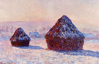 Grainstacks in the Morning, Snow Effect, 1891, monet