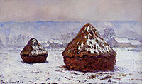 Grainstacks, Snow Effect, 1891, monet