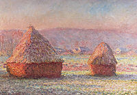 Haystacks - White Frost, Sunrise, monet