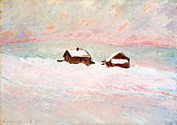 Houses in the Snow, Norway, 1895, monet