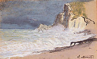 The Manneport, Etretat - Amont Cliff, Rough Weather, 1886, monet