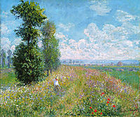 Meadow with Poplars, 1875, monet